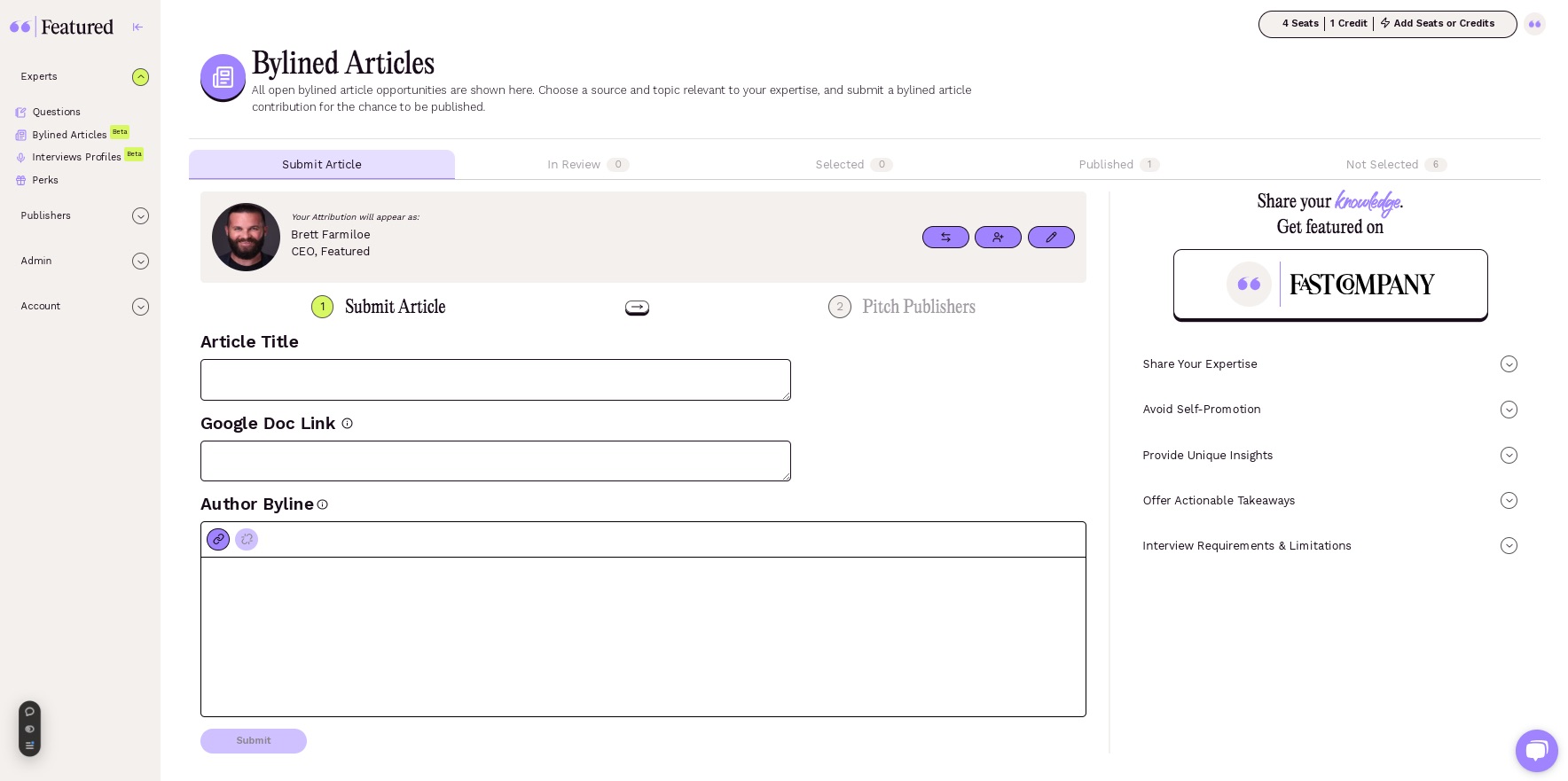 Featured Bylined Article Submission