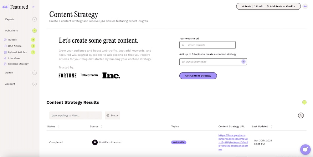 Featured Content Strategy