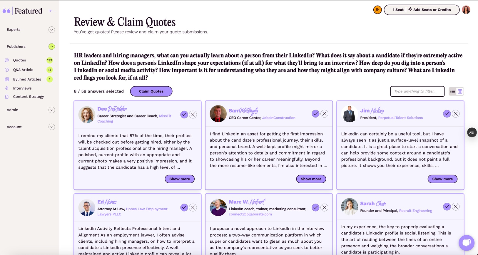 Featured.com Quote Requests