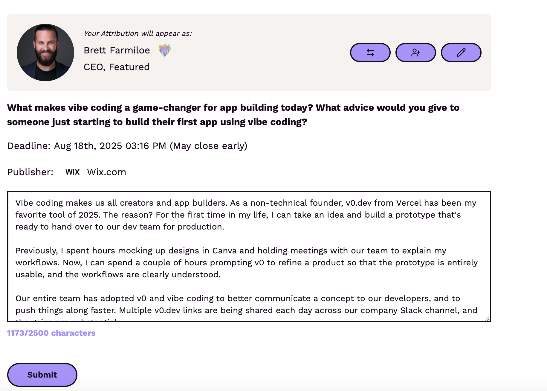 Featured AI edit answer